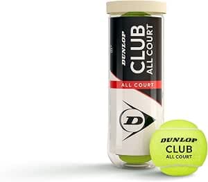 DUNLOP Balle de Tennis Club All Court - pour Terrain de Sable, Terrain Dur et Pelouse