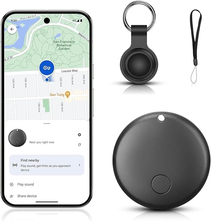 Android GPS Tracker Compatible with Google's Find Hub App, Mini Android Air Tracker with Protective Case, IP67 Waterproof, Android GPS Tracker for Suitcase, Wallet, Luggage