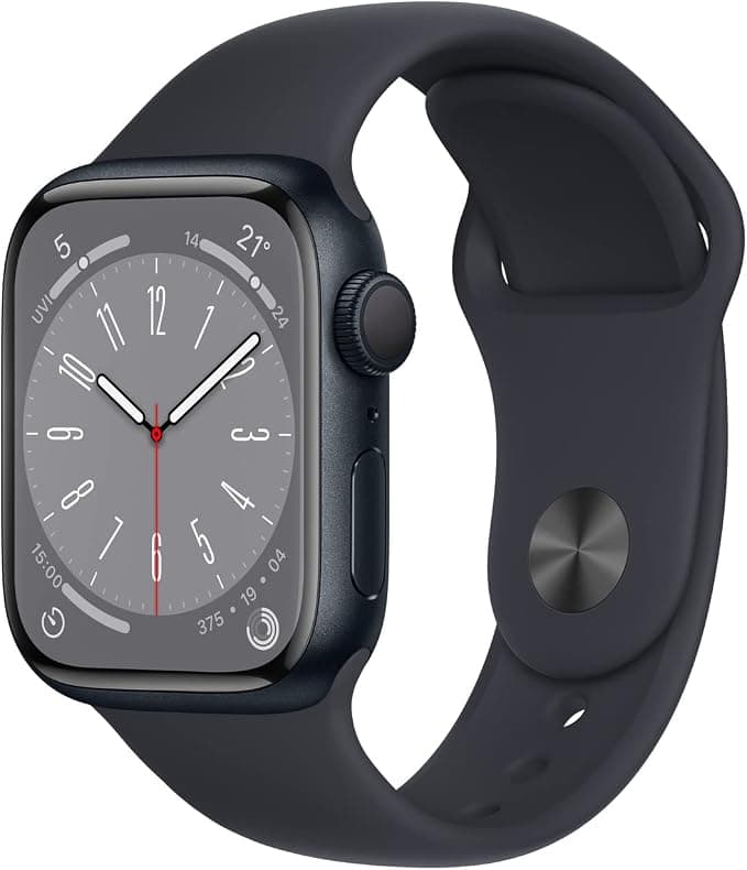 Apple Watch Series 8 (GPS, 41MM) Midnight Aluminum Case with Midnight Sport Strap (Refurbished) - Image 1