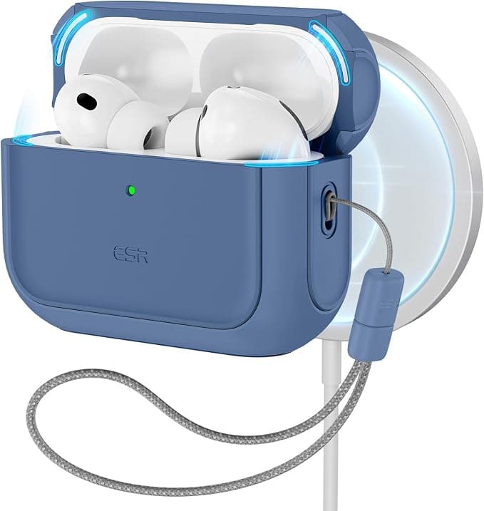 ESR AirPods Pro 3 Case, Compatible with AirPods Pro 3rd Generation (2025), MagSafe Compatible, Full Body Drop Protection with Drawstring, Dark Blue - Image 1