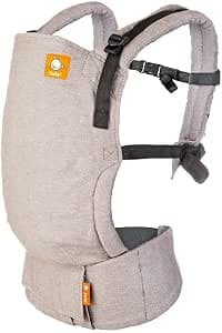 Tula Linen Free-to-Grow Baby Carrier from Birth - Ergonomic Baby Carrier - Adjustable Back (3.2 - 20.4 kg) (Sand)