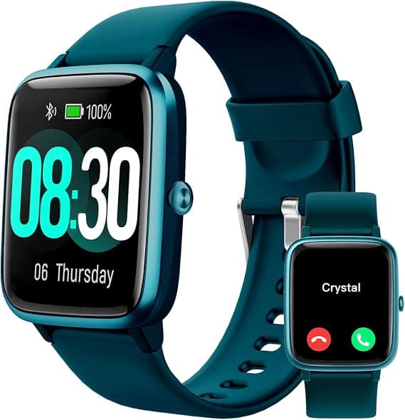 GRV Men's Smart Watch with Bluetooth Call Smartwatch Sport Compatible with Samsung Huawei Xiaomi Android iOS Pedometer Watch Heart Rate Monitor Waterproof IP68 Notification Stopwatch Blue - Image 1