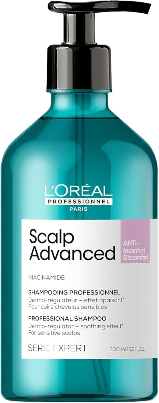 L'Oréal Professionnel, Routine Apaisante Anti-Inconfort, Cuirs Chevelus Sensibles & Sujets aux Démangeaisons, Shampoing Dermo-Régulateur, Traitement Apaisant & Hydratant, Sans Silicone, Scalp Advanced