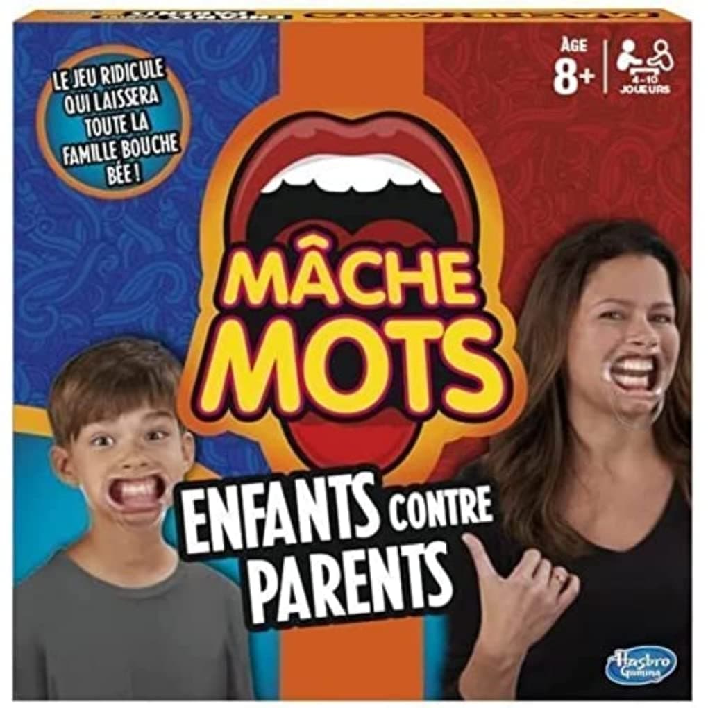 Hasbro Mâche-Mots Enfants Contre Parents, Jeu de Société Drôle et Rapide, Jeu d'Ambiance et de Soirée pour Toute la Famille, dès 8 Ans, Version Française - Image 6