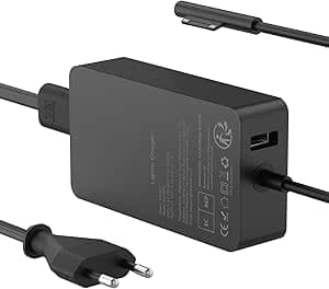 Surface Pro Charger 65W 15V 4A Power Supply for Microsoft Surface 11/10/9/8/Pro 7/7+/6/5/4/3/X, Laptop 7/6/5/4/3/2, Go 4/3/2/1, Book 3/2/1
