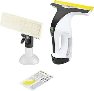 Kärcher Window Cleaner WV 6 Plus, Extended Battery Life of 100 Mins, LED Display, Interchangeable Squeegee: 280 mm, Sprayer with Microfibre, 20 ml Concentrated Glass Cleaner