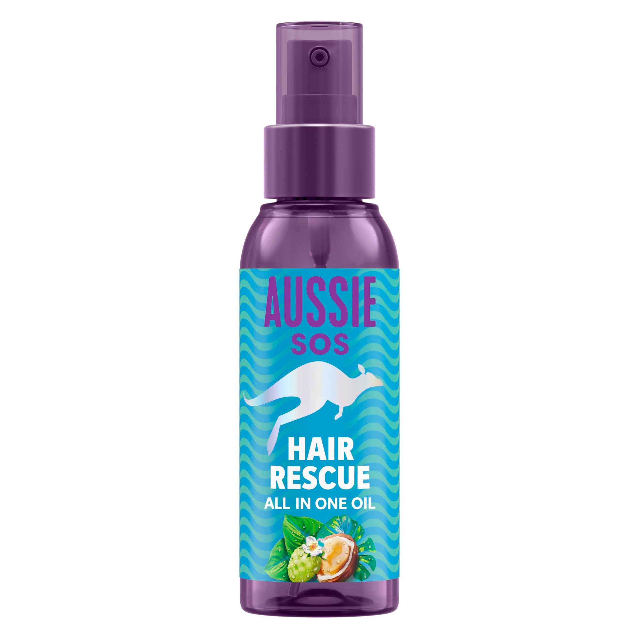Aussie SOS Hair Rescue All-in-One Hair Oil 100ml For Detangling and Smoothing Hair, Helps Prevent Split Ends and Moisturizes for 100 Hours, Vegan Formula