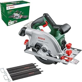 Bosch Home and Garden Scie circulaire sans fil - UniversalCirc 18V-53 (coupes dans tous les bois et dérivés ; profondeur de coupe maxi 53 mm ; set de 2 rails de guidage ; système 18V) – Amazon Edition