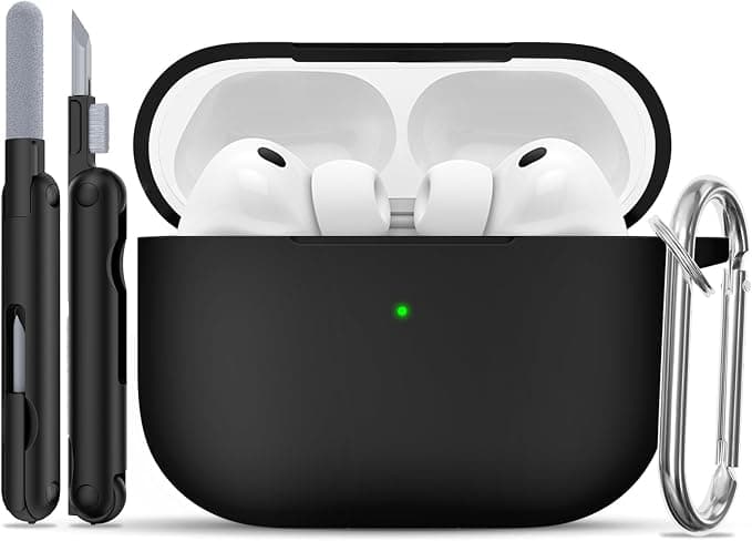AirPods Pro 3rd Generation (2025) Case with Cleaning Kit and Keychain, Shockproof Silicone Protective Case for Apple Airpods Pro 3rd Generation - Charging Stand Without Charging - Image 1