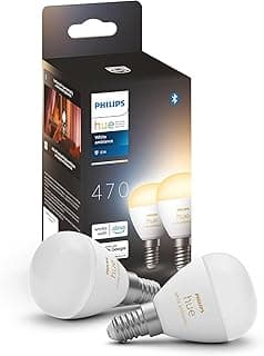 Philips Hue Philips Hue White ambiance, ampoule LED connectée sphérique compatible Bluetooth, E14, fonctionne avec Alexa, Google Assistant et Apple Homekit, lot de 2