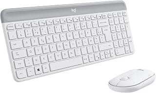 Logitech MK470 Combo Clavier et Souris sans Fil pour Windows, 2,4 GHz avec Récepteur USB Unifying, Ultra-Fin, Discret, Batterie Longue Durée, Souris Optique, Clavier AZERTY Français - Blanc