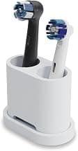 2 Toothbrush and Toothbrush Holder - Compatible with Oral-B, IO, Philips Sonicare, Waterpik, Fairywill - Food Grade Silicone (White)