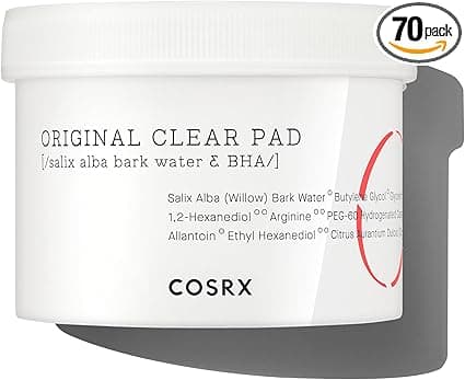 COSRX One Step Original Clear Pad 70 Disques | Exfoliant Cotons 1% BHA et 86% Eau d’Écorce de Saule Peeling Toner Lotion Tonique | Soins Pour le Visage Peau Sensible d'Acné avec Acide Salicylique - Image 4