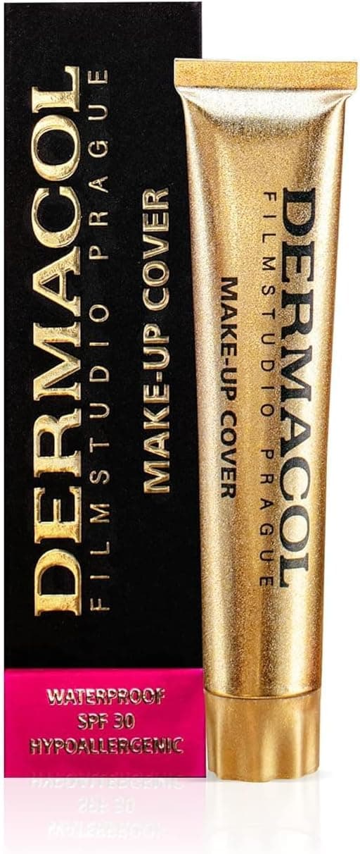 Dermacol Fond de Teint Fondation Couvrante Totale | Base Correctrice Waterproof SPF 30 | Maquillage Liquide | Camouflage de Tatouage, Cicatrices, Acné, Tache de la Peau | 218, 30g