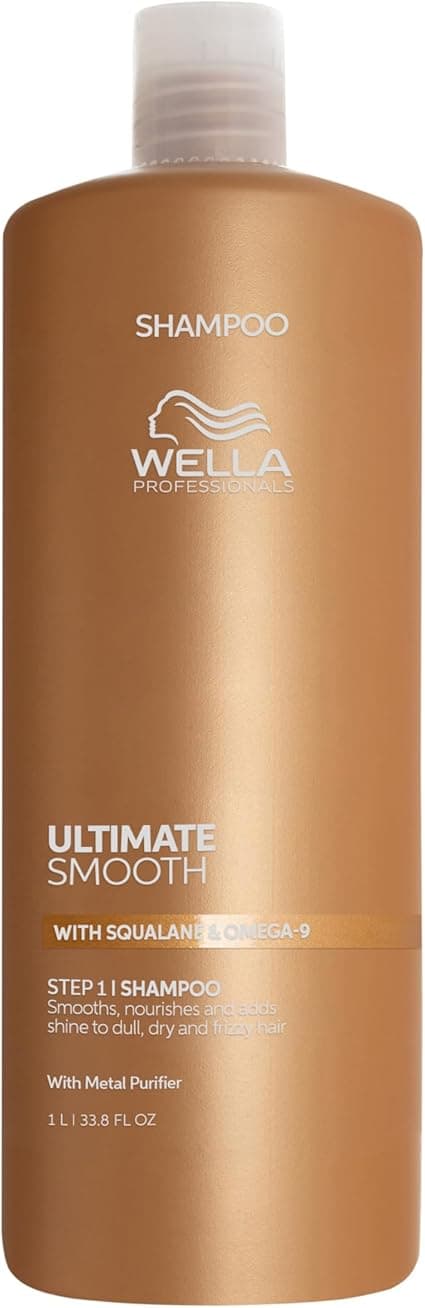 Wella Wella Professionals Ultimate Smooth Shampoo - Nourishing Shampoo with Squalane and Omega-9 for Dry, Dull and Frizzy Hair (1L)