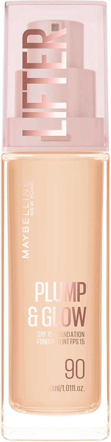 Maybelline New York Lifter Plump & Glow - Foundation - Plumps & Brightens Instantly - Even, Lifted & Radiant Finish - Shade 90-30 ml - Image 1