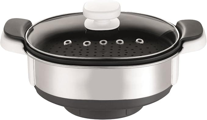 Moulinex Official Companion XF384B10 Steamer Accessory Bowl Juice Collector Compatible with All Companion Kitchen Robots, Silver - Image 1