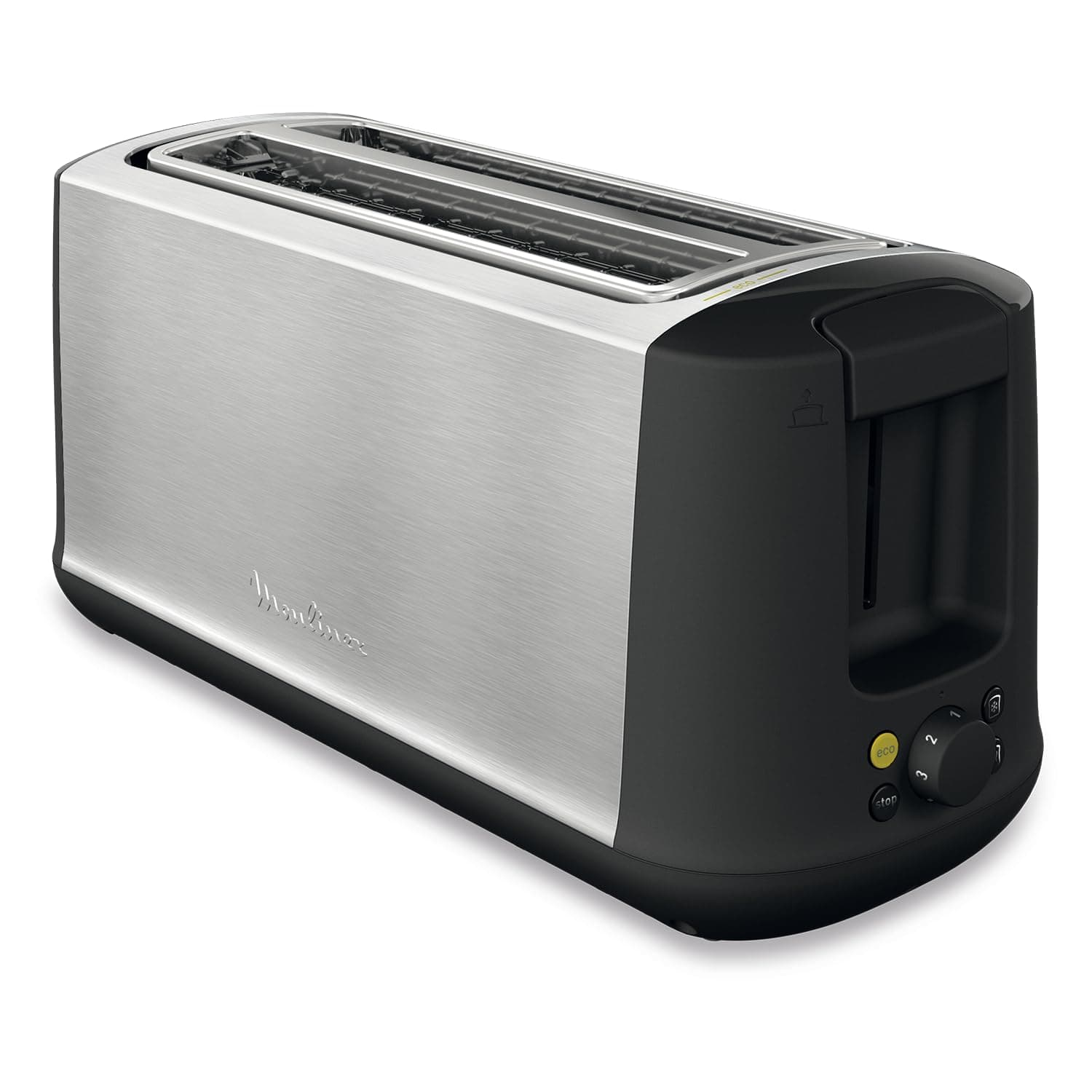 Moulinex Toaster 2 long slots, variable width, 7 browning levels, Stop function, Eco mode, Defrost, Reheat, Crumb tray, Subito Select Inox, LS342D10 - Image 1