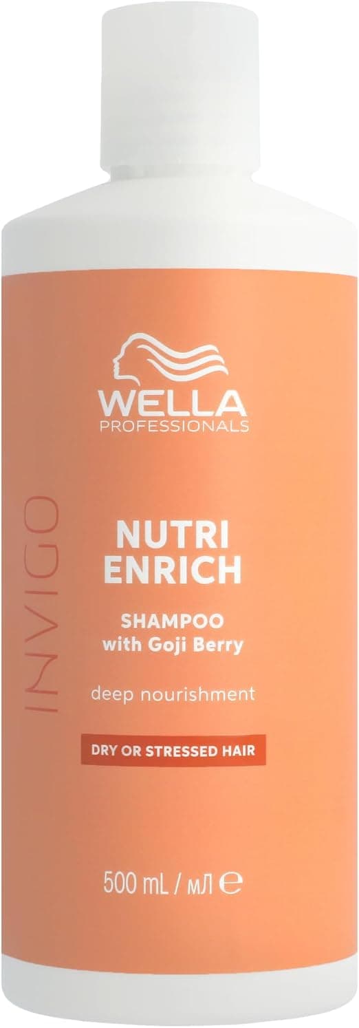 Wella Professionals INVIGO NUTRI ENRICH Nourishing and Moisturizing Shampoo for Dry and Damaged Hair - With Oleic Acid and Goji Berries, 500ml - Image 1