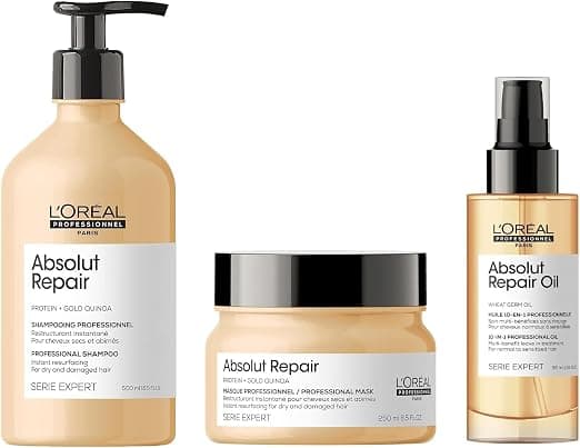 L'Oréal Professionnel, Routine For Dry & Damaged Hair, Instantly Repairs & Restructures, Protects & Nourishes Fiber, Absolut Repair, Expert Series - Image 1