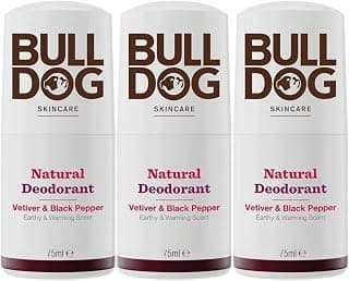 Bulldog BULLDOG Soins de la peau - Lot de 3 déodorants naturels à bille vétiver et poivre noir pour homme 75 ml