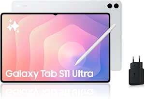 Samsung Galaxy Tab S11 Ultra 14.6 Inch WiFi 256 GB Android Tablet with Galaxy AI, Dex, Silver, S Pen and 25W Fast Mains Charger Included, FR Version