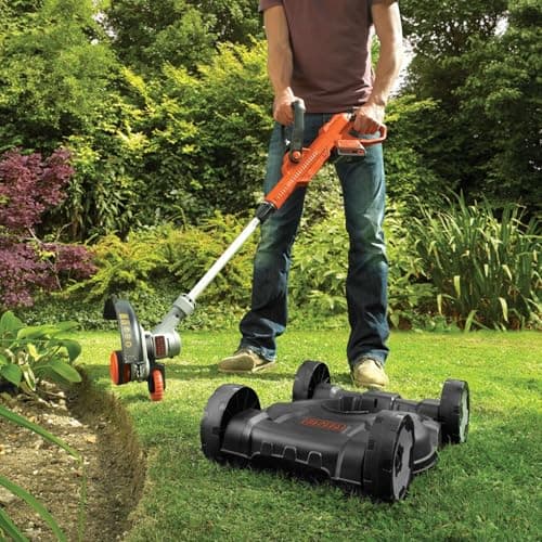 BLACK+DECKER Coupe-Bordures sans Fil 18V POWERCONNECT 3-en-1 – Coupe-Herbe, Dresse-Bordures & Tondeuse légère pour Petits Jardins – STC1820CM-QW - Image 6