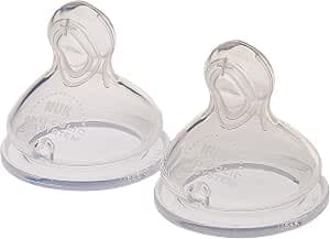 NUK Serenity Plus Replacement Silicone Bottle Nipples | 6-18 Months | Anti-Colic | 2 Pack