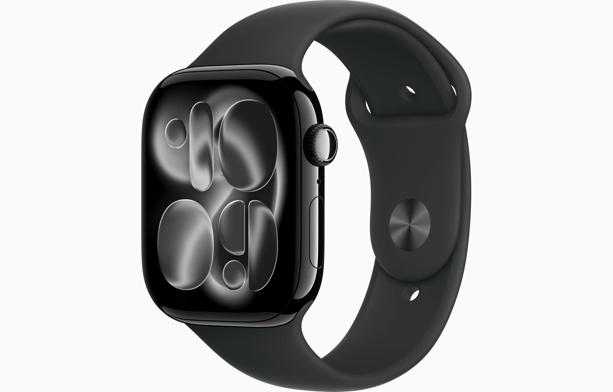 Apple Watch Series 11 [GPS + Cellular, 46mm] Jet Black Aluminium Case with Black Sport Strap, M/L (Refurbished) - Image 1