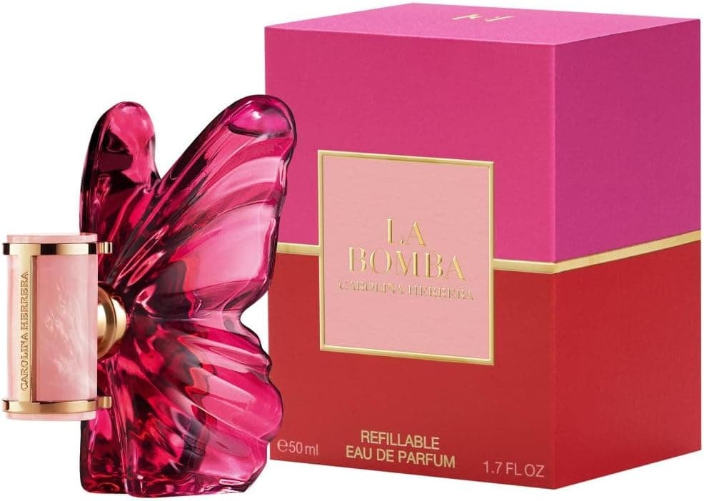 Carolina Herrera La Bomba 50 ml Eau De Parfum Butterfly Rose Gold Accents Luxury Eau De Parfum