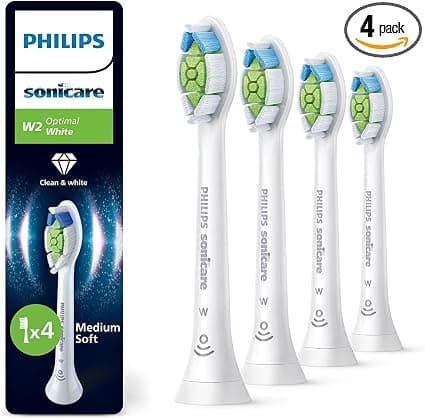 Philips Sonicare W2 Optimal White - Têtes de brosse à dents de rechange d'origine, blanc, lot de 4, HX6064/87 - Image 10