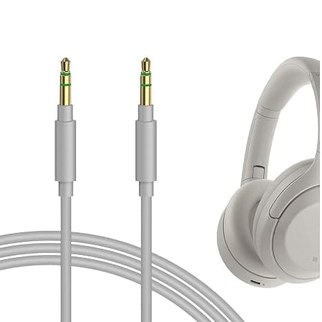 Geekria QuickFit Audio Cable Compatible with Sony WH-1000XM5 WH-CH700N WH-CH710N WH-1000XM4 WH-1000XM3 Headset, 3.5mm Ordon Stereo Replacement (1.2m) - Image 1