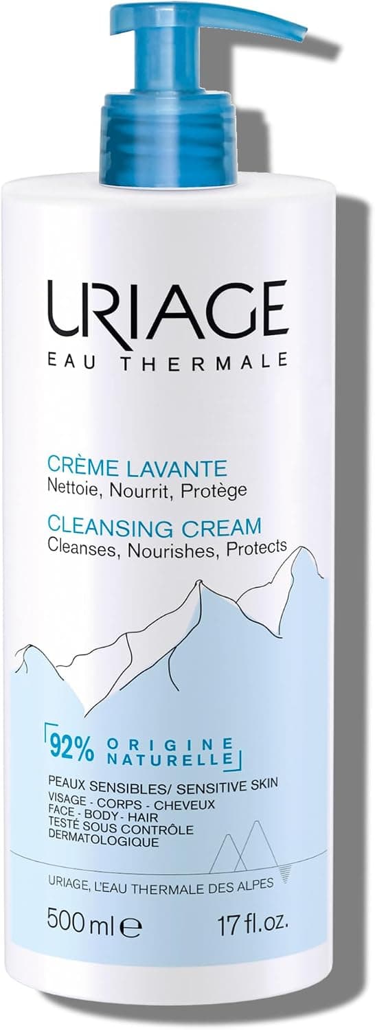 Uriage Crème Lavante Hydratante au BEURRE DE KARITÉ I Gel douche 2-en-1: nettoie et nourrit. Crème moussante nourrissante, parfum cocooning I Visage, Corps & Cheveux I Sans savon I pH physiologique - Image 1