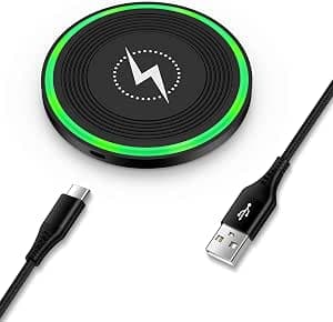 Samsung Wireless Charger Fast Induction Charger for Samsung Galaxy S25 Ultra/S24 FE/S23/S22/S21/Z Flip 6, 15W Wireless Charging Station for Google Pixel 10 Pro/10/9/8/7, iPhone 17/16/15