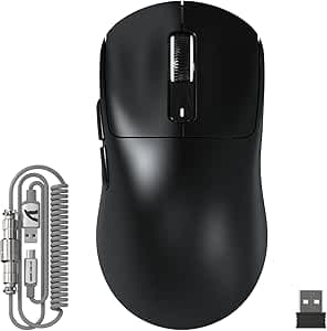 ATTACK SHARK X3MAX 49g SUPERLIGHT Mouse, PixArt PAW3950 Sensor, Up to 420000 DPI, Wireless/Wired Gaming Mouse BT/2.4G with Coiled Cable, Optical Microswitches 100M Clicks, for PC/Xbox/PS5/Mac