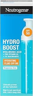 Neutrogena Hydro Boost Fluide hydratant pour le visage SPF 50, avec acide hyaluronique, provitamine B5 et niacinamide, large spectre pour peaux sèches, 50 ml