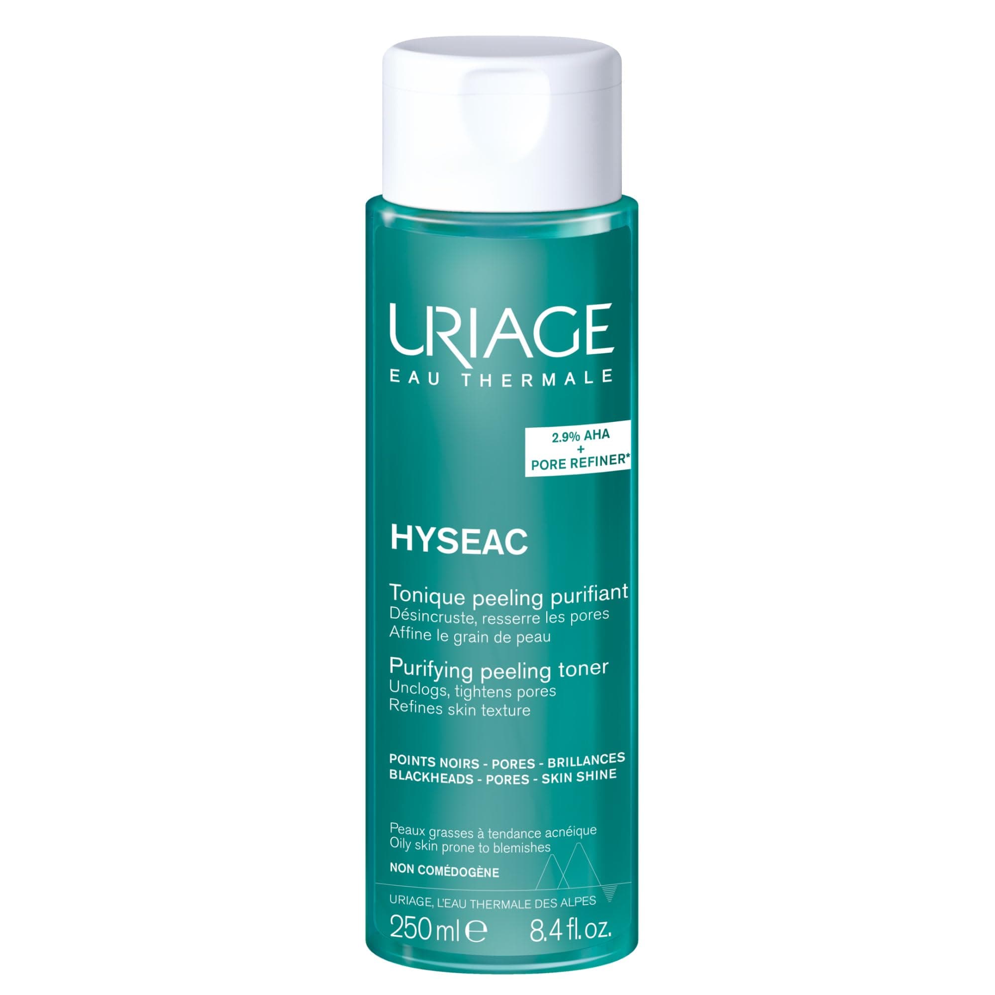 Uriage Hyseac Tonique Peeling Purifiant avec 2,9% d'AHA - Resserre les Pores, Élimine les Points Noirs et Affine le Grain de Peau - Sans Rinçage - Peaux Grasses à Tendance Acnéique - 250ml - Image 6