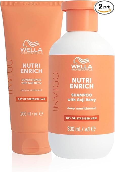 Wella Professionals Invigo Nutri Enrich Shampoo and Conditioner, Nourishing with Oleic Acid and Goji Berries - Restores Dry and Damaged Hair 300ml + 200ml - Image 1