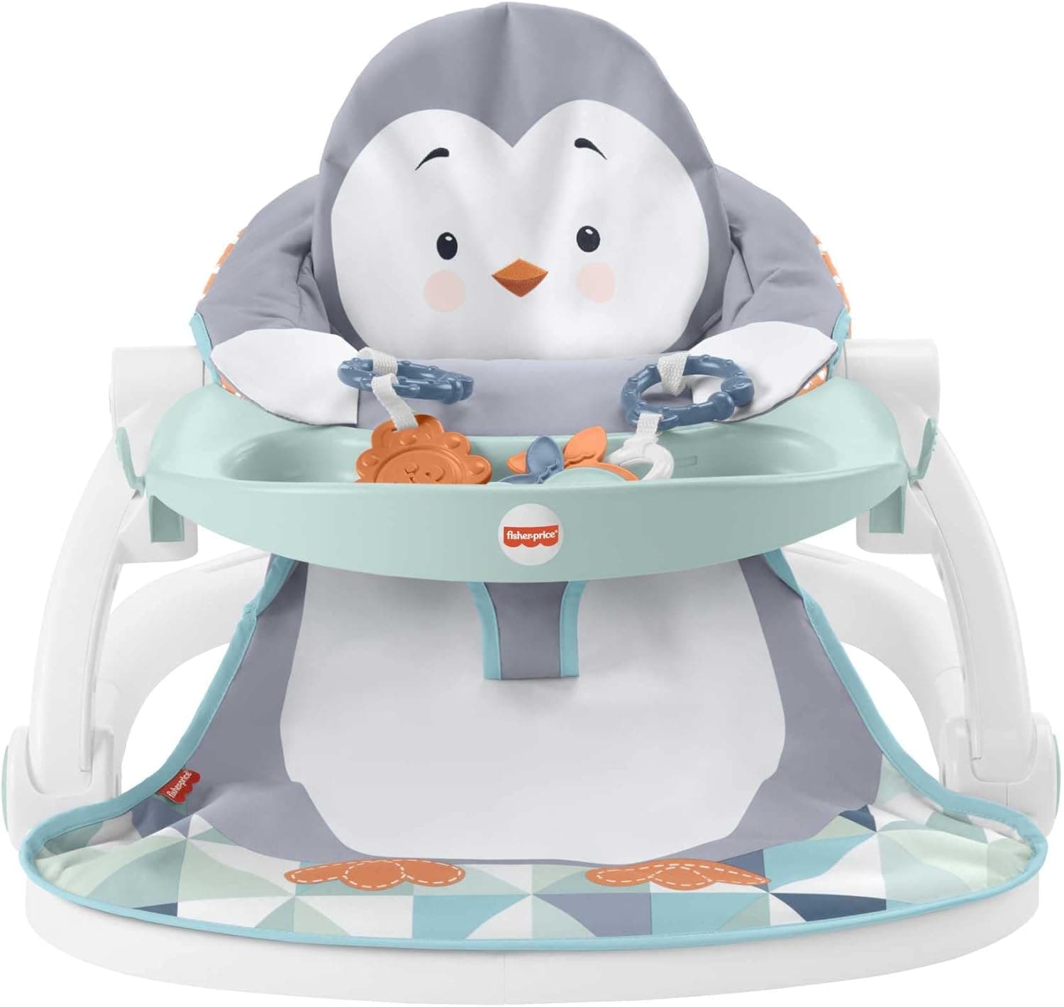 Fisher-Price Fisher-Price Foldable Activity Seat, Portable Baby Floor Seat with 2 Play Toys and Removable Tray, Up to 25 lbs, HBF27