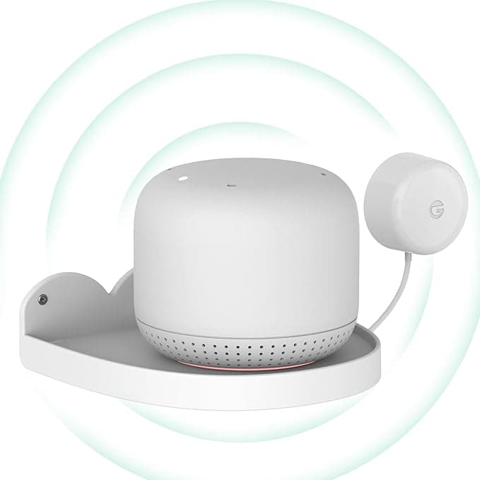 Wall Mount for Google Nest WiFi Router point2 Google Mesh WiFi Simple and Sturdy Wall Mount Bracket for Google Nest WiFi Router point2 No Messy Cable (White) - Image 1