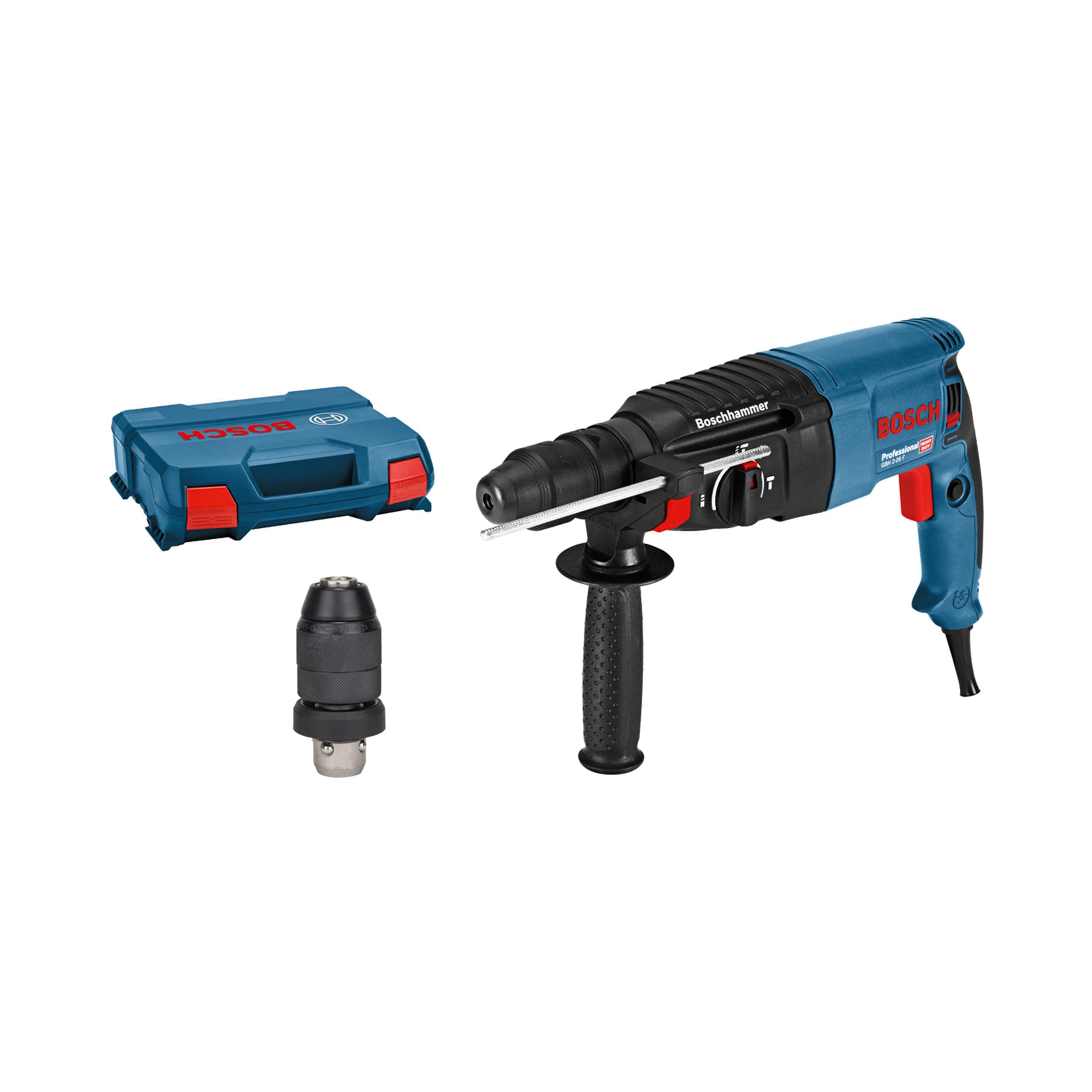 Bosch Professional hole punch GBH 2-26 F (power 830 W, SDS plus interchangeable chuck, auxiliary handle, depth stop, cloth, quick-change chuck, transport case) - Image 1