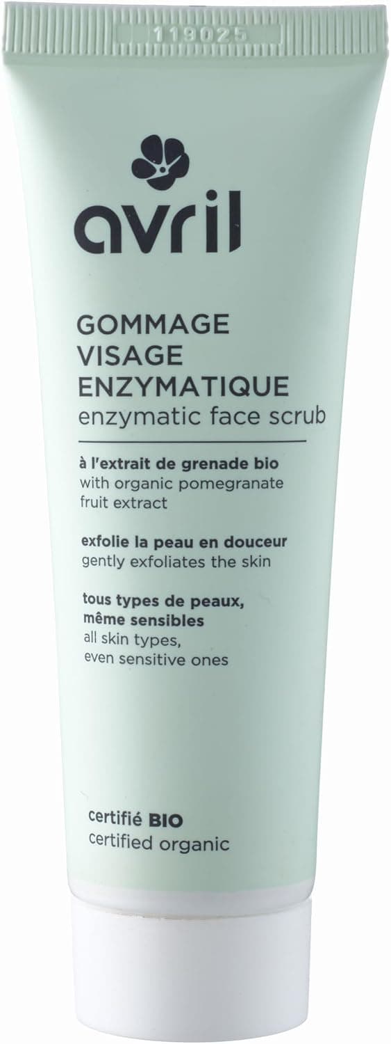 Avril - Organic Enzymatic Face Scrub - Papaya and Organic Pomegranate Extract - Gently exfoliates - All Skin Types - 99% Natural Origin - Ecocert Certified Organic - Made in France - 50 ml - Image 1