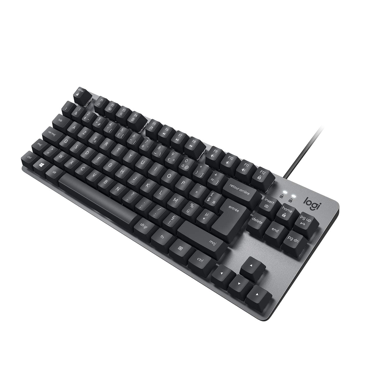 Logitech K835 TKL Wired Aluminium Mechanical Keyboard – Tenkeyless Keyboard without Numeric Keypad for PC, with Compact and Comfortable Design, Linear Switches, French AZERTY – Grey