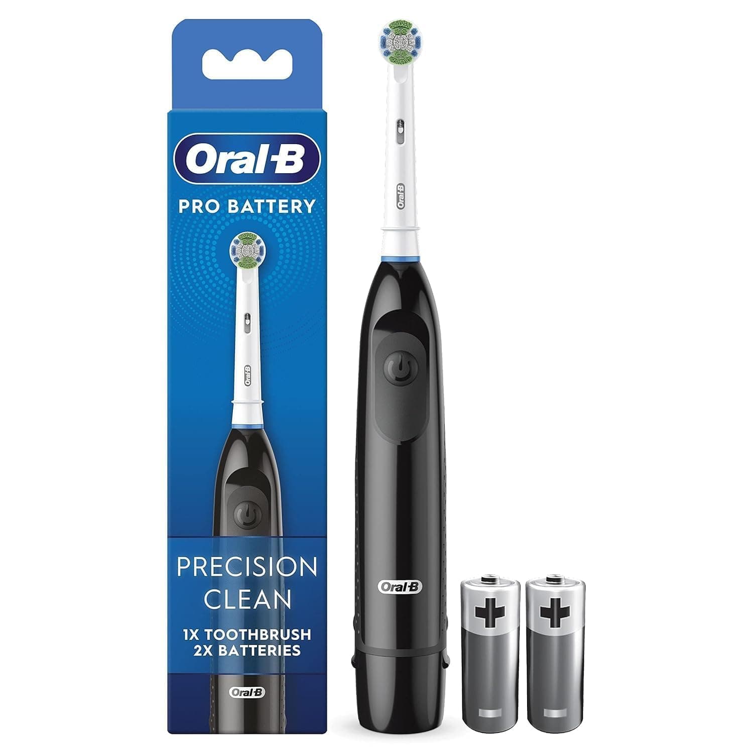 Oral-B Brosse à dents Pro Batterie, Precision Clean - Tête de brosse à dents - Élimine la plaque dentaire - 2 piles incluses - Noir - Image 9