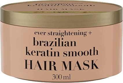 OGX | Brazilian Keratin Smoothing Hair Mask (300ml Pot) - Hair Mask to Regenerate Hair and Facilitate Styling - Mask for Shiny and Soft Hair - Image 1