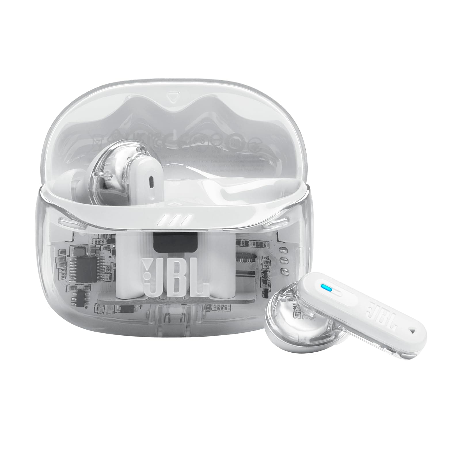 JBL Tune Beam Ghost 2, Wireless Bluetooth Earbuds, Noise Reduction, 48 Hours Battery Life, IP54 Water and Dust Resistance, Multi-Point Connection, White Ghost - Image 1