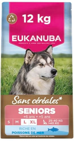 Eukanuba Croquettes Premium sans Céréales Chien Sénior de Grande Race– Riche en Poisson de l’Océan - Hypoallergénique – Glucosamine Chondroïtine-12 kg - Image 3