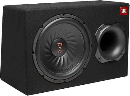 JBL BassPro 12 Active Subwoofer Set – Reflex Woofer Bass JBL Box Large 30 cm, 450 Watt Amplifier System Car and Car Hifi Bass Box Cabinet, Black
