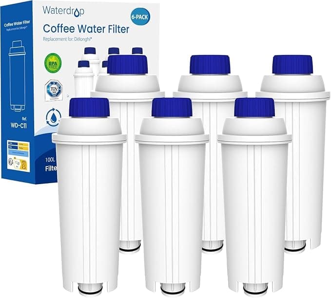 Waterdrop Coffee Filters, Replacement for De'Longhi® DLSC002 Water Filter, Compatible with De'Longhi® Magnifica® S, Eletta® Explorer, Dinamica® and ECAM Series Coffee Machines and Espresso Machines - Image 1