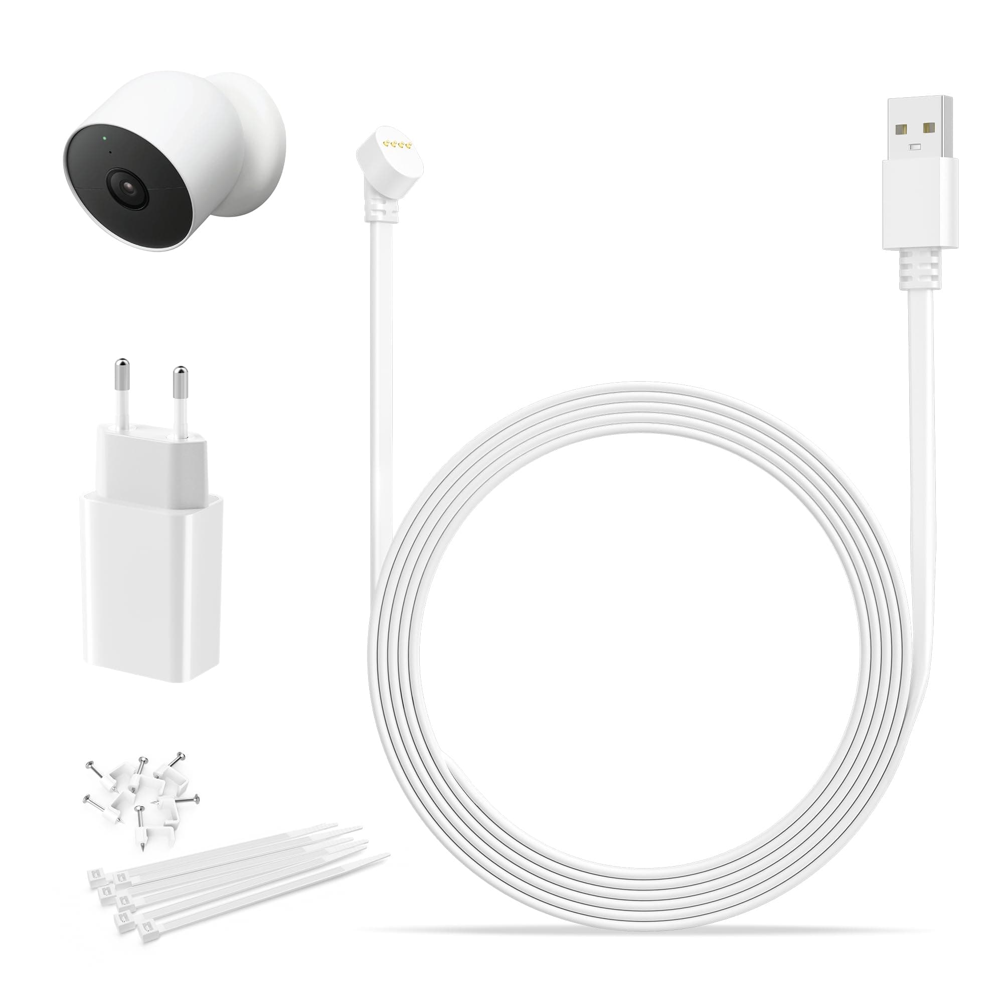 Itramax 8M Charging Cable for Nest Google Camera Outdoor/Indoor Power Supply Waterproof 5V2A Continuous Charger for Battery, Weather Resistant Continuous Charger - Image 1